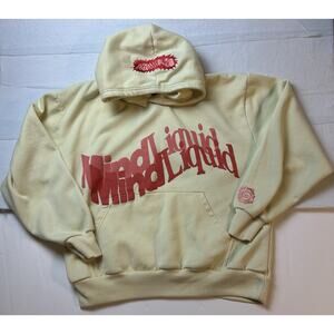 Mind Liquid Studio Transparency Hoodie Cream Liquid Words Size LARGE